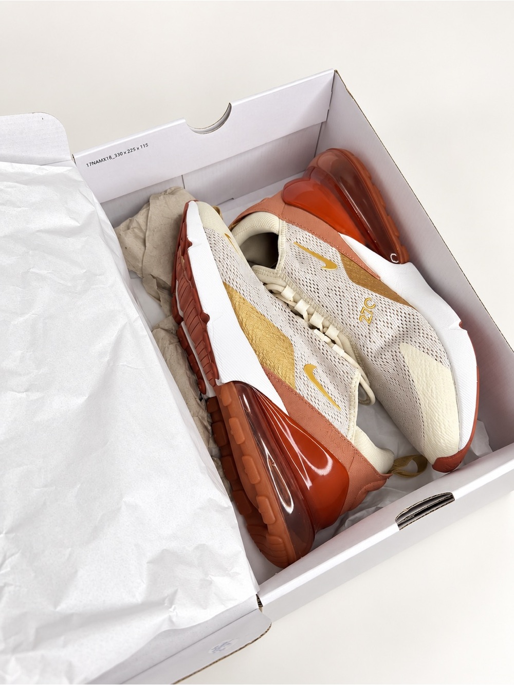 Nike Women’s Air Max 270 Sneakers - Cream & Rust Orange